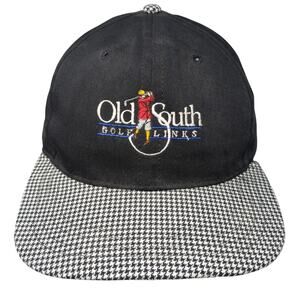 Old South Golf Links Slideback Baseball Cap Black OS Duckster Vintage USA